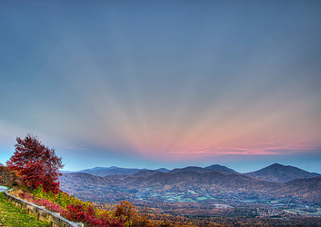 Autumn Anticrepuscular Rays Blue Ridge By Terry Aldhizer